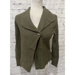 Mercer & Madison Cardigan Sweater Ladies Olive Green Wool Button Small Petite